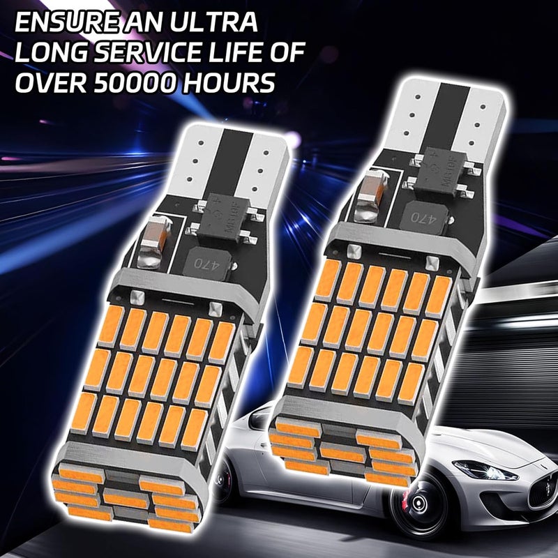 SamWinGear 4PCS 921 LED Reverse Light Bulb T15 T10 912 W16W 4014 45SMD 3rd Brake Light LED Bulb 6000K Error Free 360 Degree Chipsets Bright Backup Daytime Running Lights for Car Truck Cargo(Pink) - Image 5